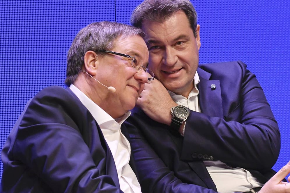 Armin Laschet (l) und Markus Söder (r): Wer wird Kanzlerkandidat für die Union? (Archivbild)