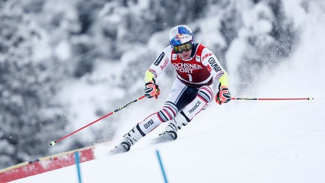 Alexis Pinturault beim Riesenslalom in Lenzerheide in Aktion.