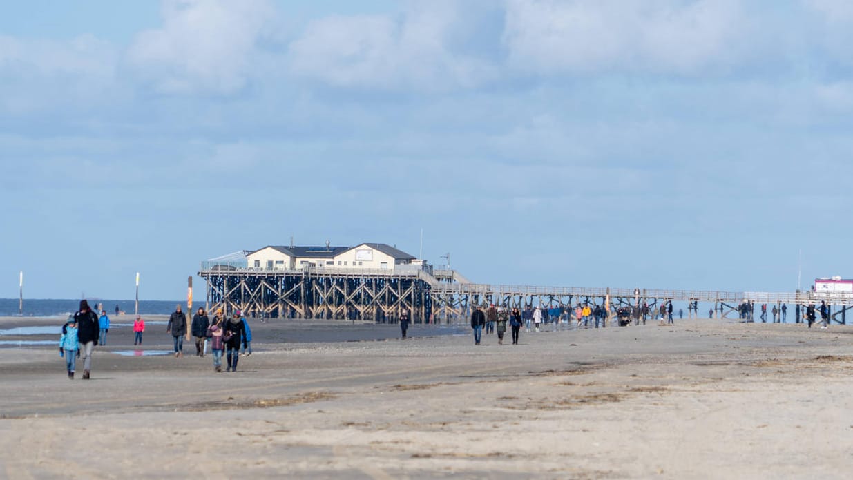 Sankt Peter-Ording an der Nordsee: Über Ostern ist der beliebte Ferienort normalerweise gut besucht.