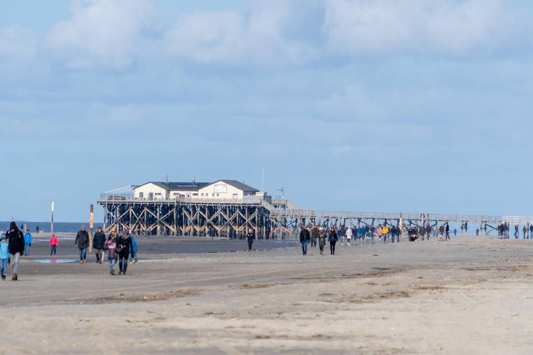 Sankt Peter-Ording an der Nordsee: Über Ostern ist der beliebte Ferienort normalerweise gut besucht.