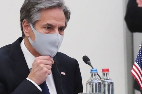 US-Außenminister Antony Blinken spricht im Nato-Hauptquartier mit seinem deutschen Amtskollegen.