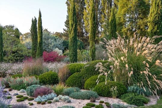 2019 veränderte Gartendesigner Peter Janke in seinem Garten die Bepflanzung - weg vom Rasen, der im Sommer vertrocknete, hin zu trockenheitsverträglichen Pflanzen und Sandmulch.