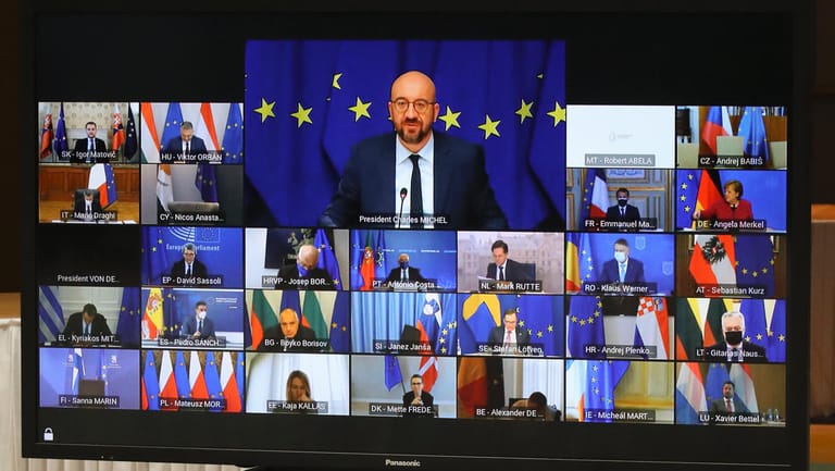 Videogipfel der EU-Staats- und Regierungschefs: Über sechs Stunden lang ging es um Impfstoffe.