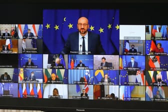 Videogipfel der EU-Staats- und Regierungschefs: Über sechs Stunden lang ging es um Impfstoffe.
