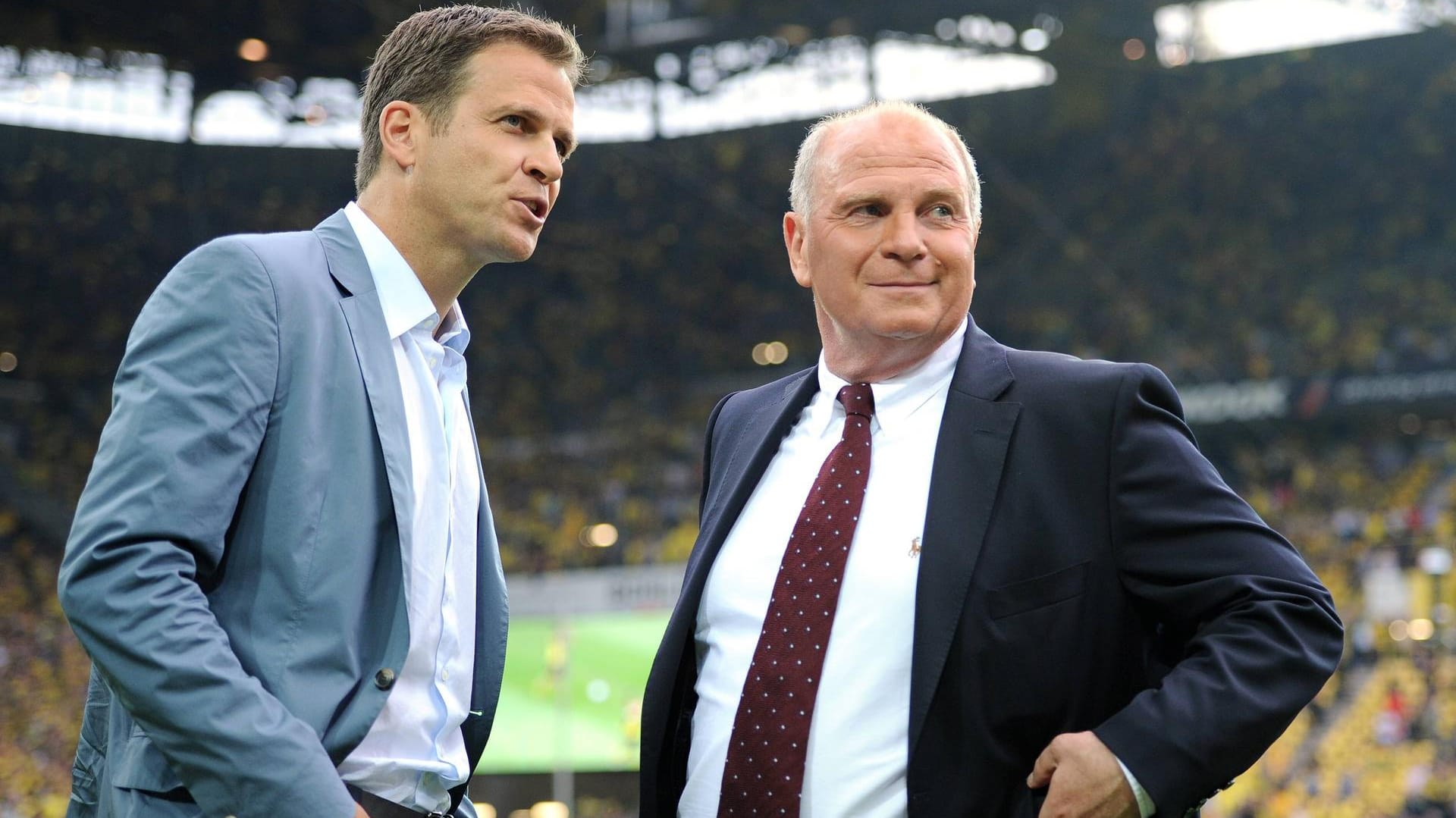 Die Stimmung zwischen Oliver Bierhoff (l.) und Uli Hoeneß ist angespannt.