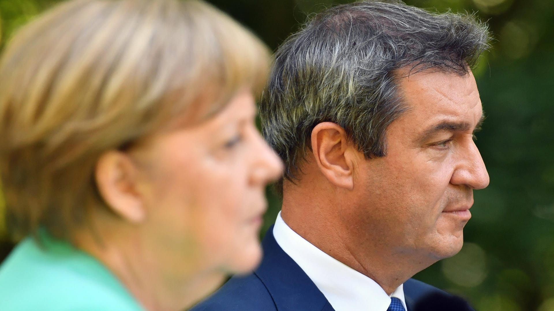 Kanzlerin Merkel und Bayerns Ministerpräsident Söder: Die Union kämpft gegen schlechte Umfragewerte. (Archivbild)