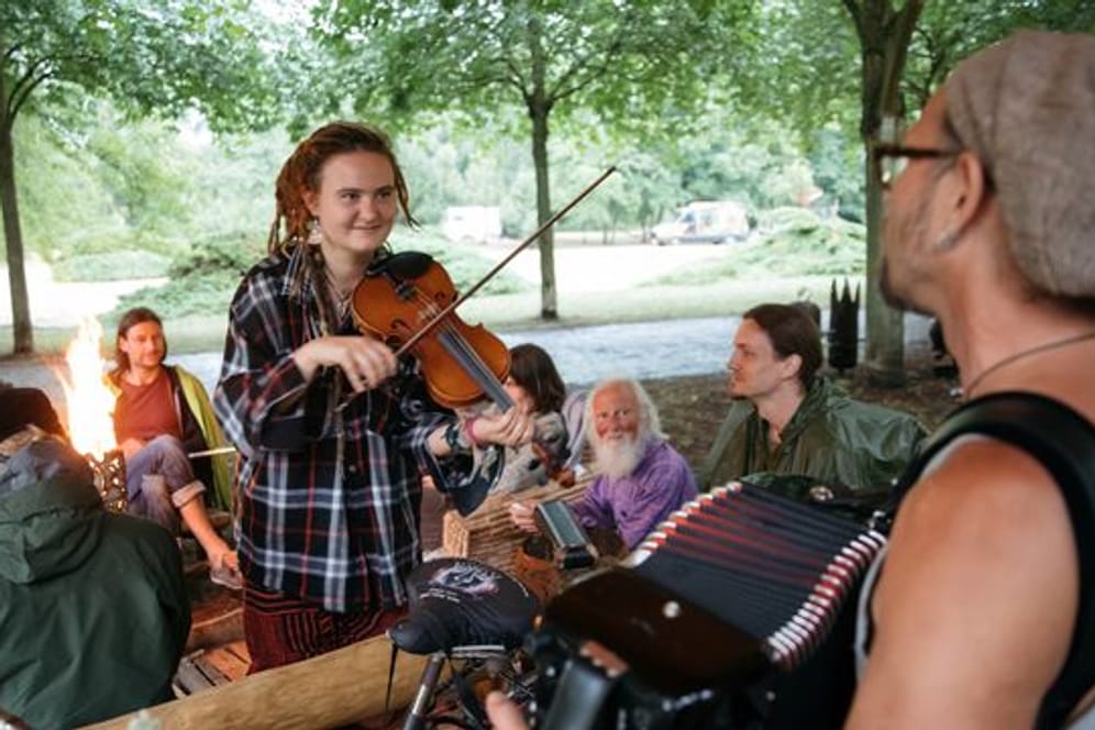 Musiker in Rudolstadt (2018).
