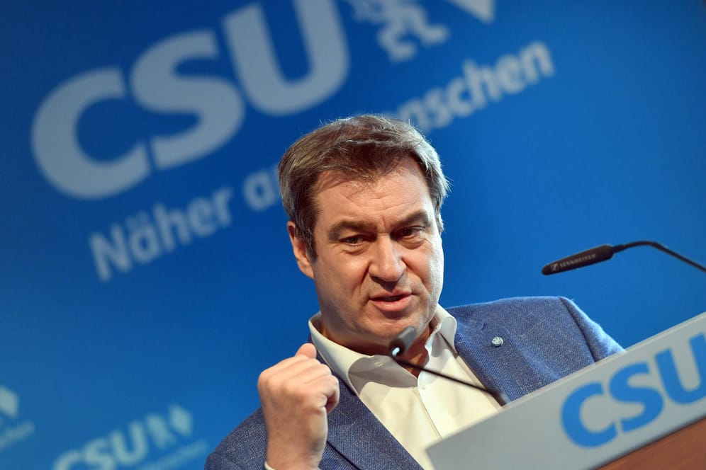 Markus Söder bei einer Pressekonferenz. Der CSU-Chef fordert einen Aufbruch in der Union, um bei den Wahlen bestehen zu können.