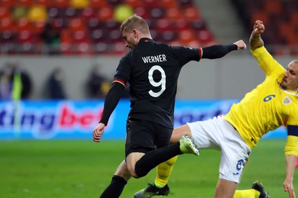 Kam gegen Rumänien 14 Minuten zum Einsatz: Timo Werner (l).