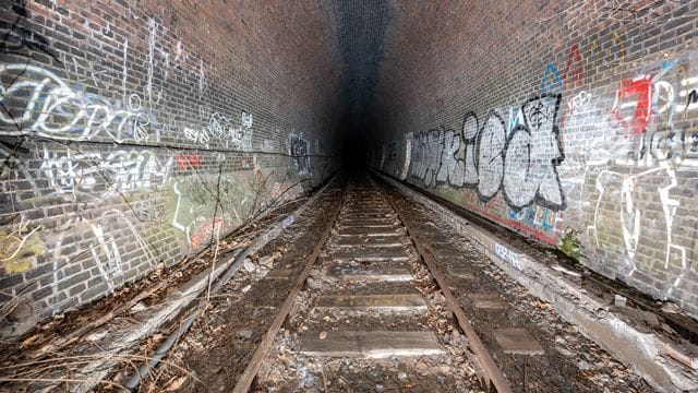 Blick durch das Südportal in den stillgelegten Schellfischtunnel (Archivbild): Die CDU will den Tunnel für Hambuger wieder zugängig machen. Blick durch das Südportal in den stillgelegten Schellfischtunnel (Archivbild): Die CDU will den Tunnel für Hambuger wieder zugängig machen.