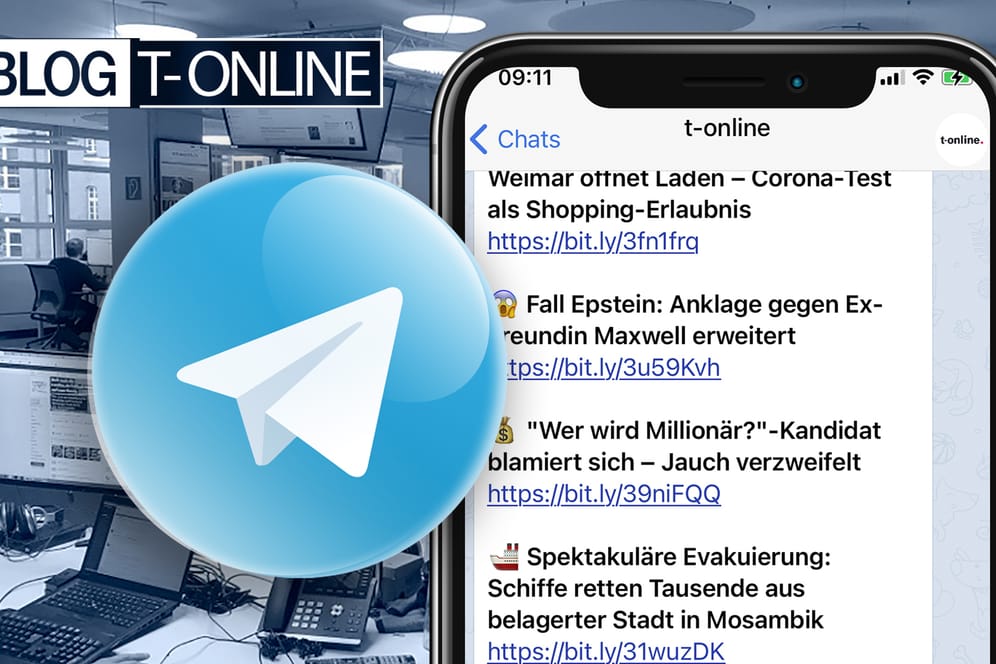 Der Telegram-Kanal von t-online ist da. Erhalten Sie aktuelle Meldungen direkt per Messenger.