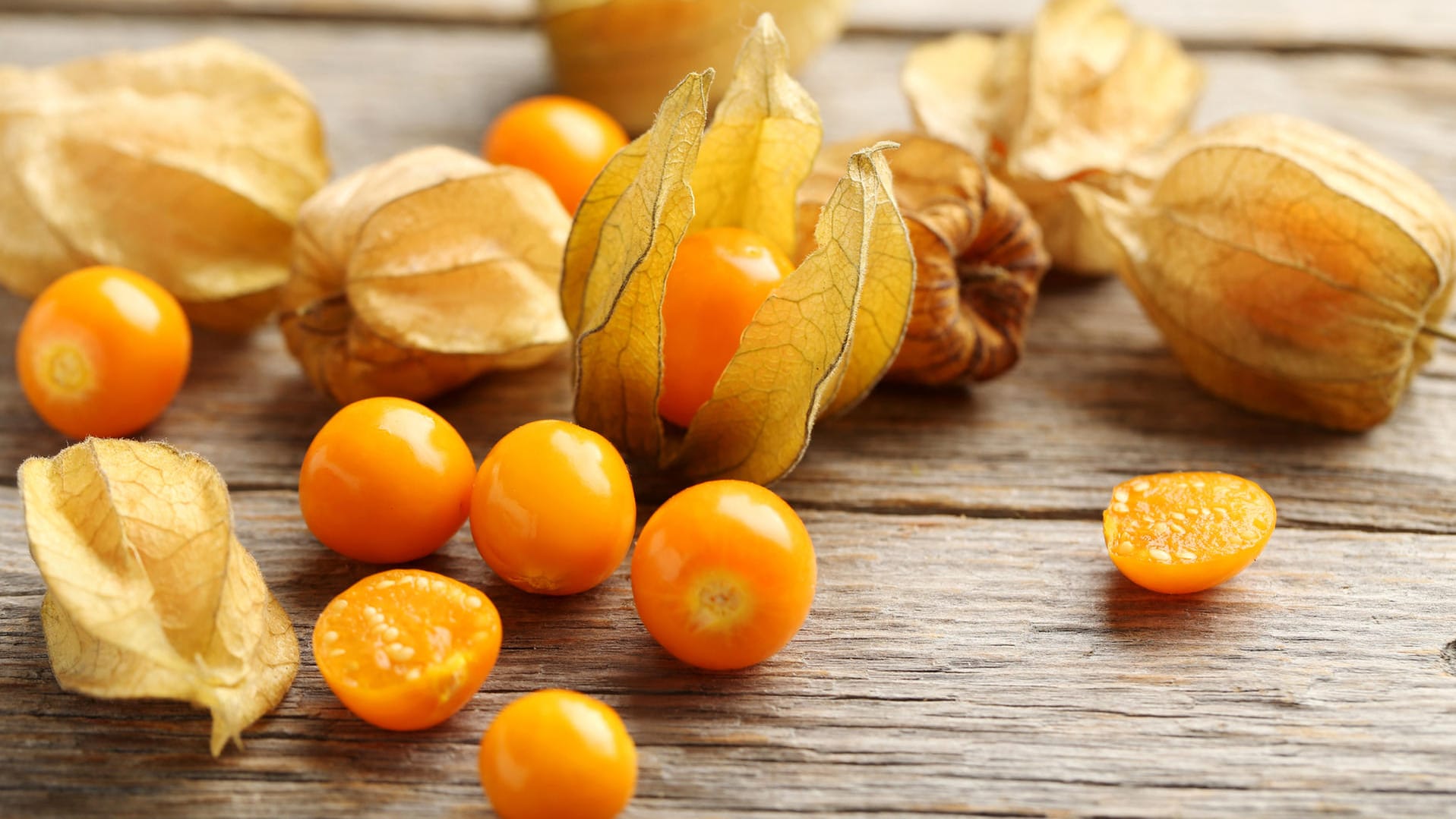 Physalis: Auch die kleinen Kerne können mitgegessen werden.