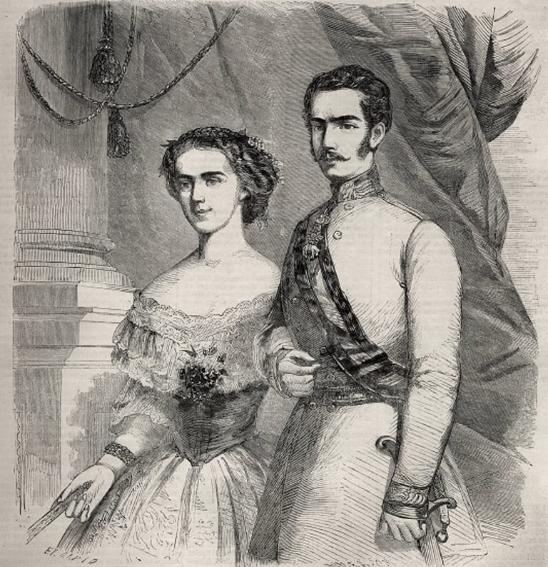 Sissi und Franz-Joseph: Auch der österreichische Kaiser trug den Degen auf der linken Seite.