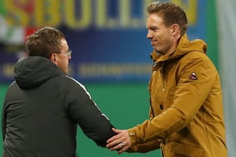 Ralf Rangnick (l.) und Julian Nagelsmann: Beide arbeiteten sowohl bei 1899 Hoffenheim als auch bei RB Leipzig.