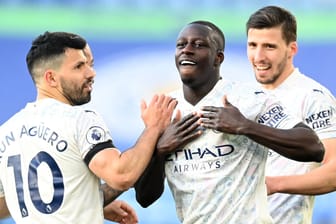 Benjamin Mendy (Mitte): Der Verteidiger traf zum 1:0 für Manchester City gegen Leicester City.