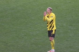 BVB-Stürmerstar Erling Haaland konnte die Niederlage gegen Frankfurt nicht fassen.