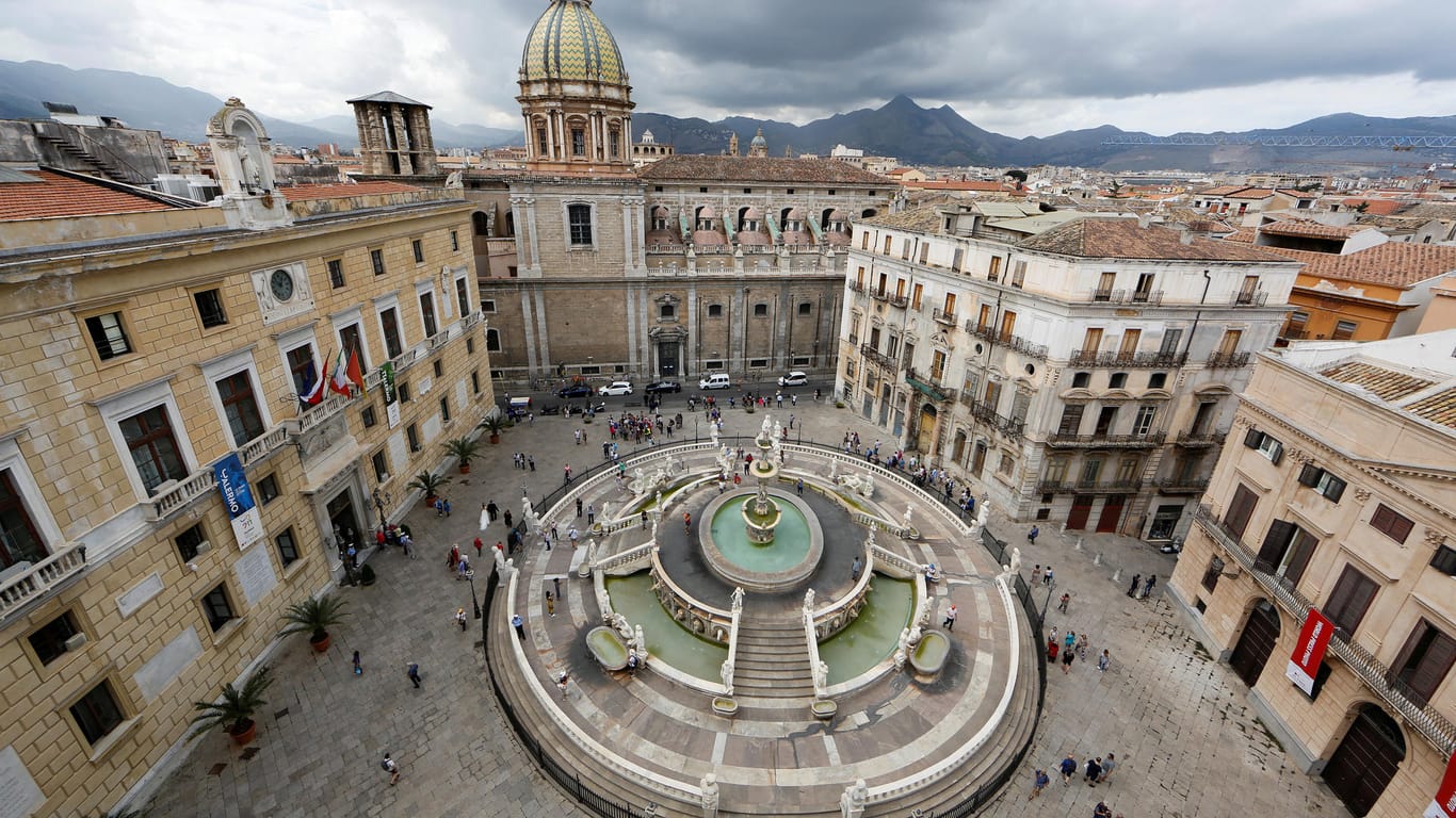 Die Innenstadt von Palermo auf Sizilien: Die Polizei fasste einen gesuchten Mafia-Boss.