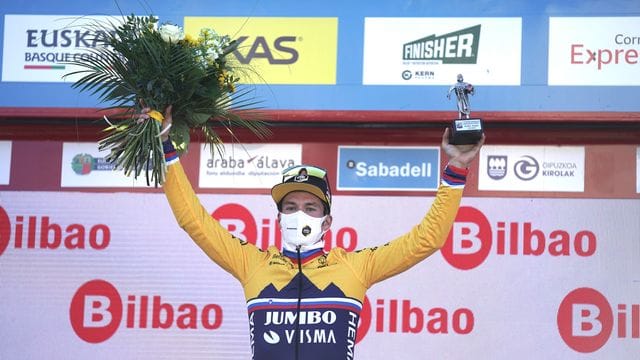 Primoz Roglic hat das Zeitfahren zum Auftakt der Baskenland-Rundfahrt gewonnen.