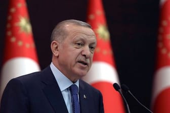 Recep Tayyip Erdogan, Präsident der Türkei, während einer Pressekonferenz.