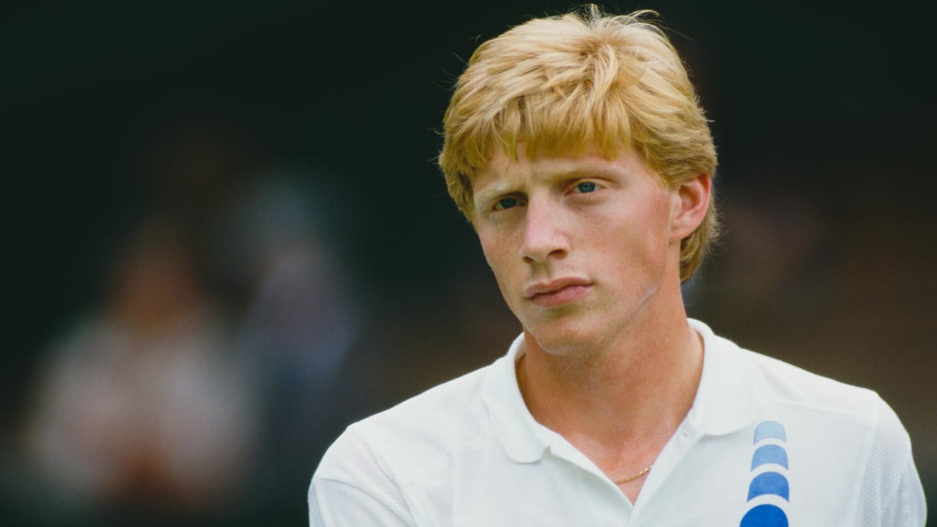 Boris Becker: Der spätere Sieger bei einem Wimbledon-Match in London, 1987.