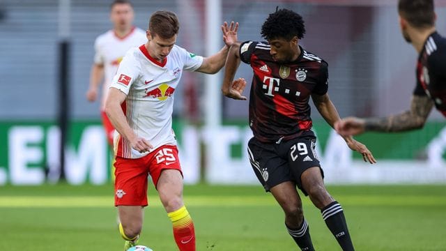 Sieht RB nicht mehr weit weg von Bayern: Leipzigs Dani Olmo (l). Sieht RB nicht mehr weit weg von Bayern: Leipzigs Dani Olmo (l).
