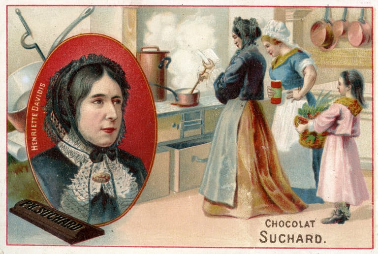 Henriette Davidis: Sie schaffte es sogar auf eine Werbung der Schweizer Schokoladenfirma Suchard (um 1900).