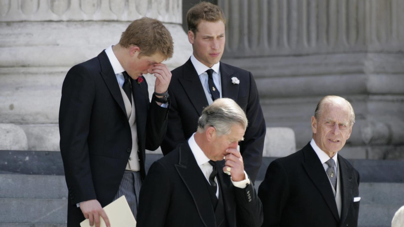 London: Prinz Harry, Prinz William, Prinz Charles und Prinz Philip beim 80. Geburtstag der Queen.