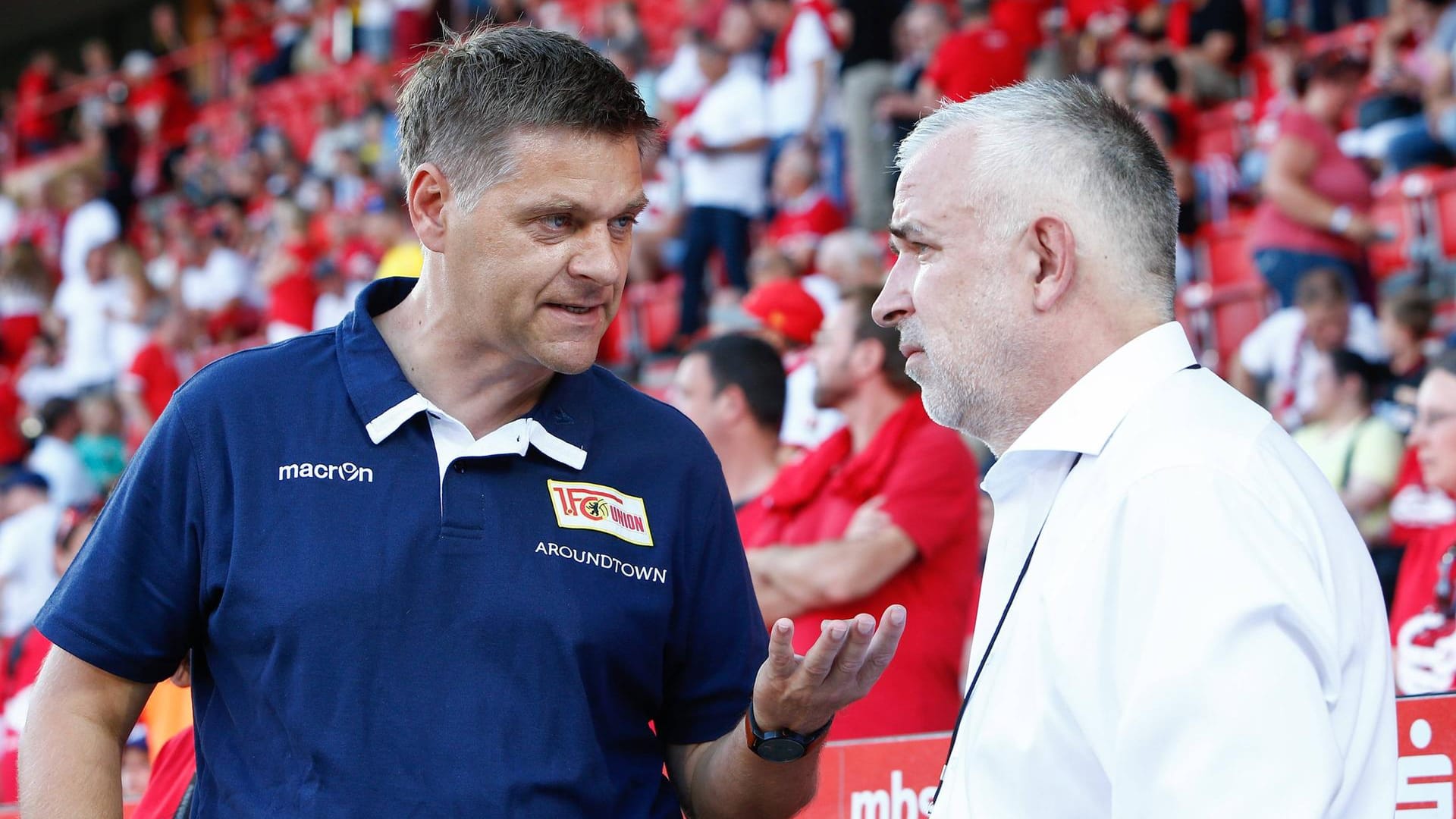 Köpenicker Führungsduo: Manager Oliver Ruhnert (l.) und Präsident Dirk Zingler arbeiten seit vier Jahren bei Union zusammen. Köpenicker Führungsduo: Manager Oliver Ruhnert (l.) und Präsident Dirk Zingler arbeiten seit vier Jahren bei Union zusammen.