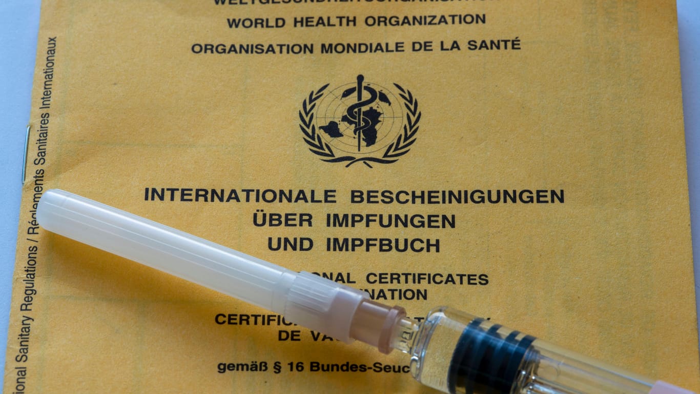 Ein Immpfausweis und eine Spritze (Symbolbild): Alle Bürger, die in der Prioritätsgruppe zwei sind, können sich in Hamburg einen Imfptermin machen.