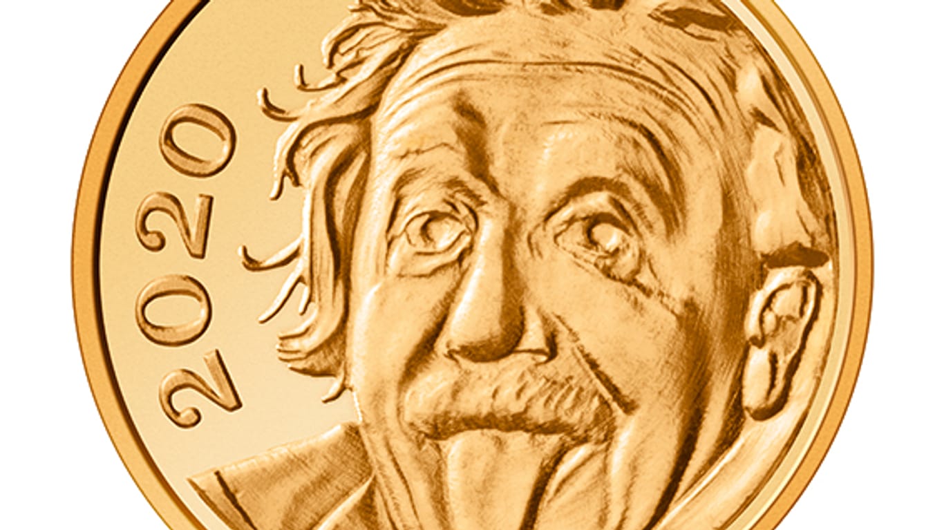 Albert Einstein-Münze ist jetzt im Guinessbuch: Die Münze ist so klein, dass sie mit bloßem Auge nicht einmal erkennbar ist.