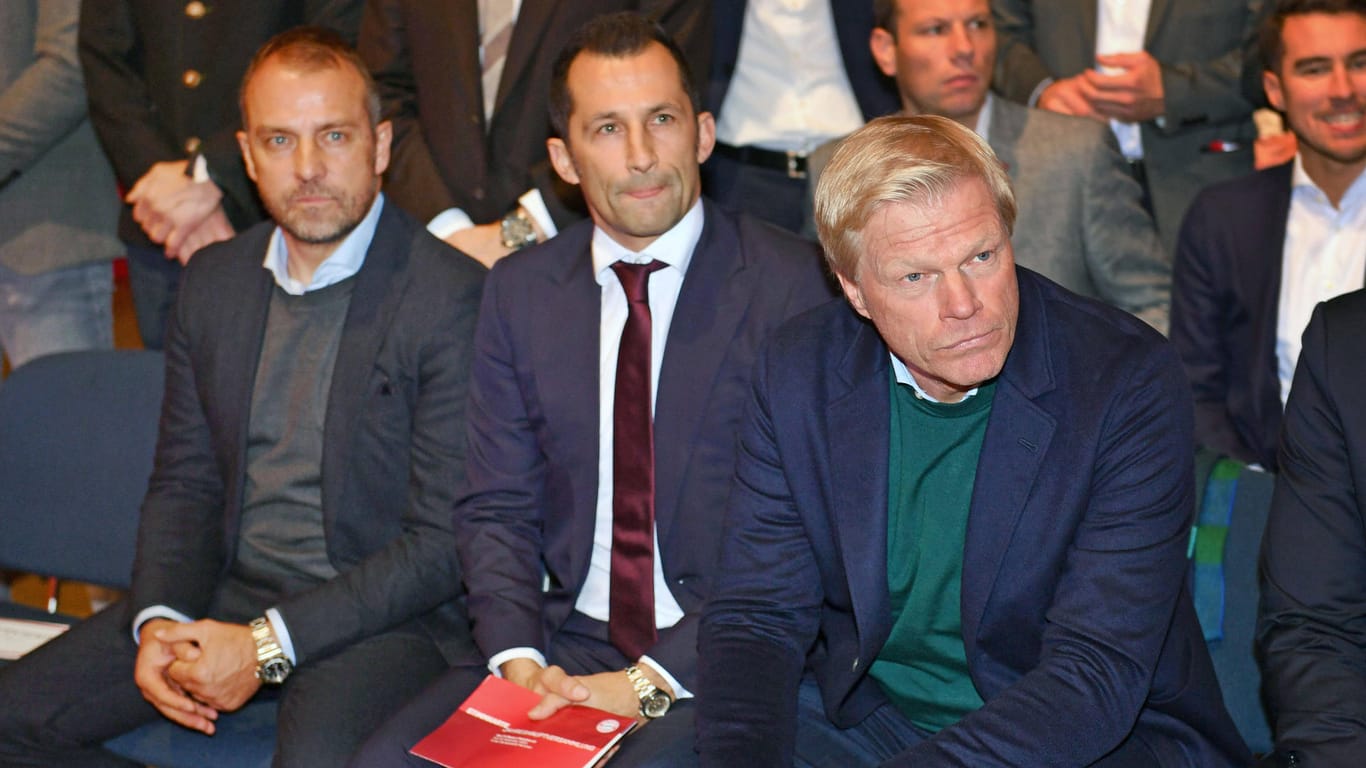 Hansi Flick, Hasan Salihamidzic und Oliver Kahn (v.l.n.r.): Drei der wichtigsten Köpfe des FC Bayern.