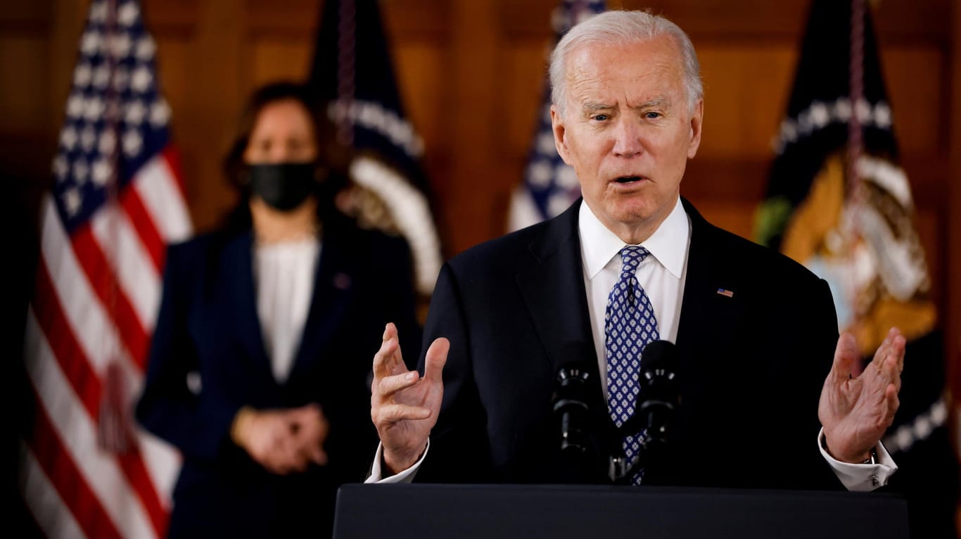 US-Präsident Joe Biden bei einer Rede in Atlanta: Schon ab Mai will er stückweise die amerikanischen Soldaten aus Afghanistan abziehen.