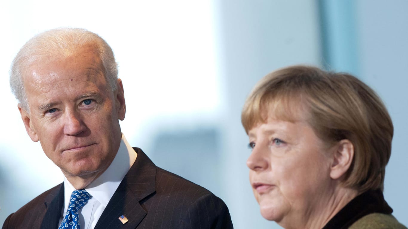 Joe Biden und Angela Merkel (Archivbild): Beim Ukraine-Konflikt sind sich die beiden Regierungschefs einig.