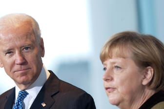 Joe Biden und Angela Merkel (Archivbild): Beim Ukraine-Konflikt sind sich die beiden Regierungschefs einig.