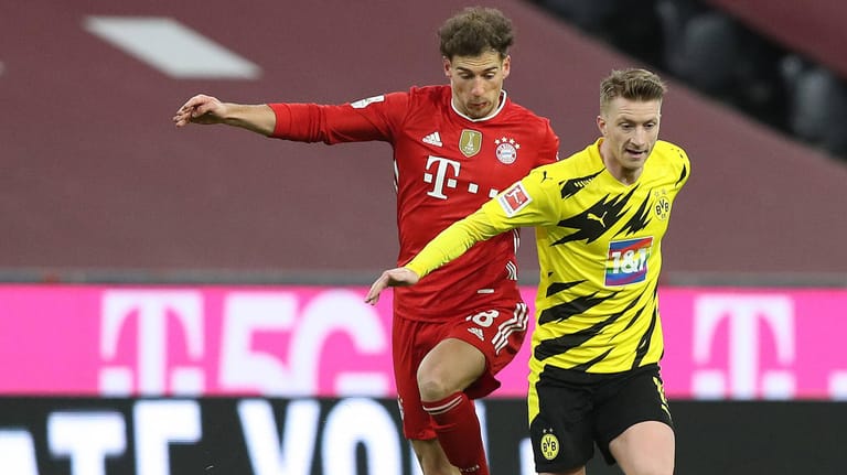 Leon Goretzka von Bayern München und Dortmunds Marco Reus im Duell: Beide scheiterten im Viertelfinale der Champions League.