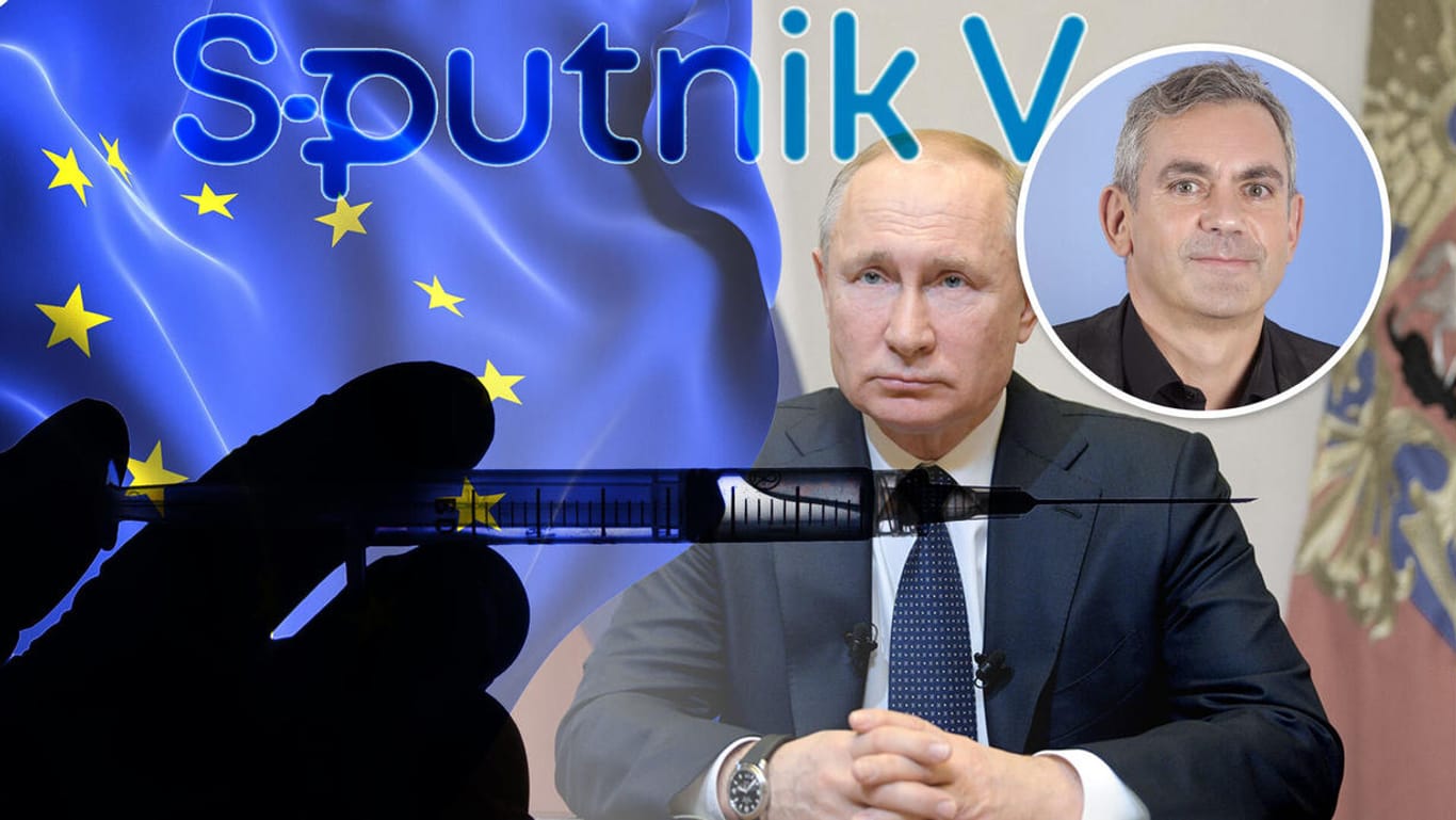 Wladimir Putin, Sputnik und die Sterne der EU: Das russsische Vakzin sorgt für Ärger im Westen, so Wladimir Kaminer bei t-online.