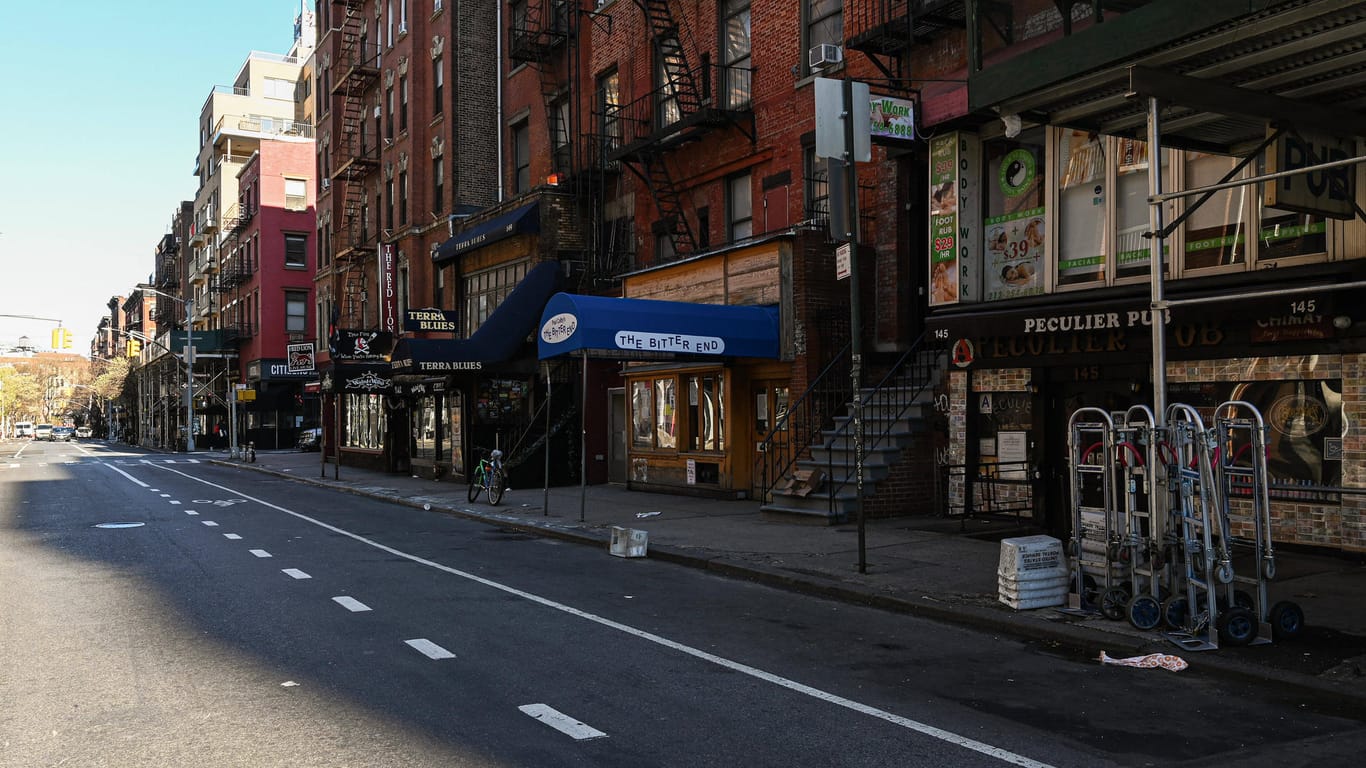 New York: Leere Straße vor dem Klub "Bitter End".