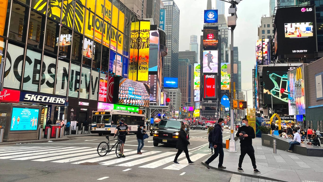 Vergleichsweise leerer Times Square: Die New Yorker sind pandemiemüde.