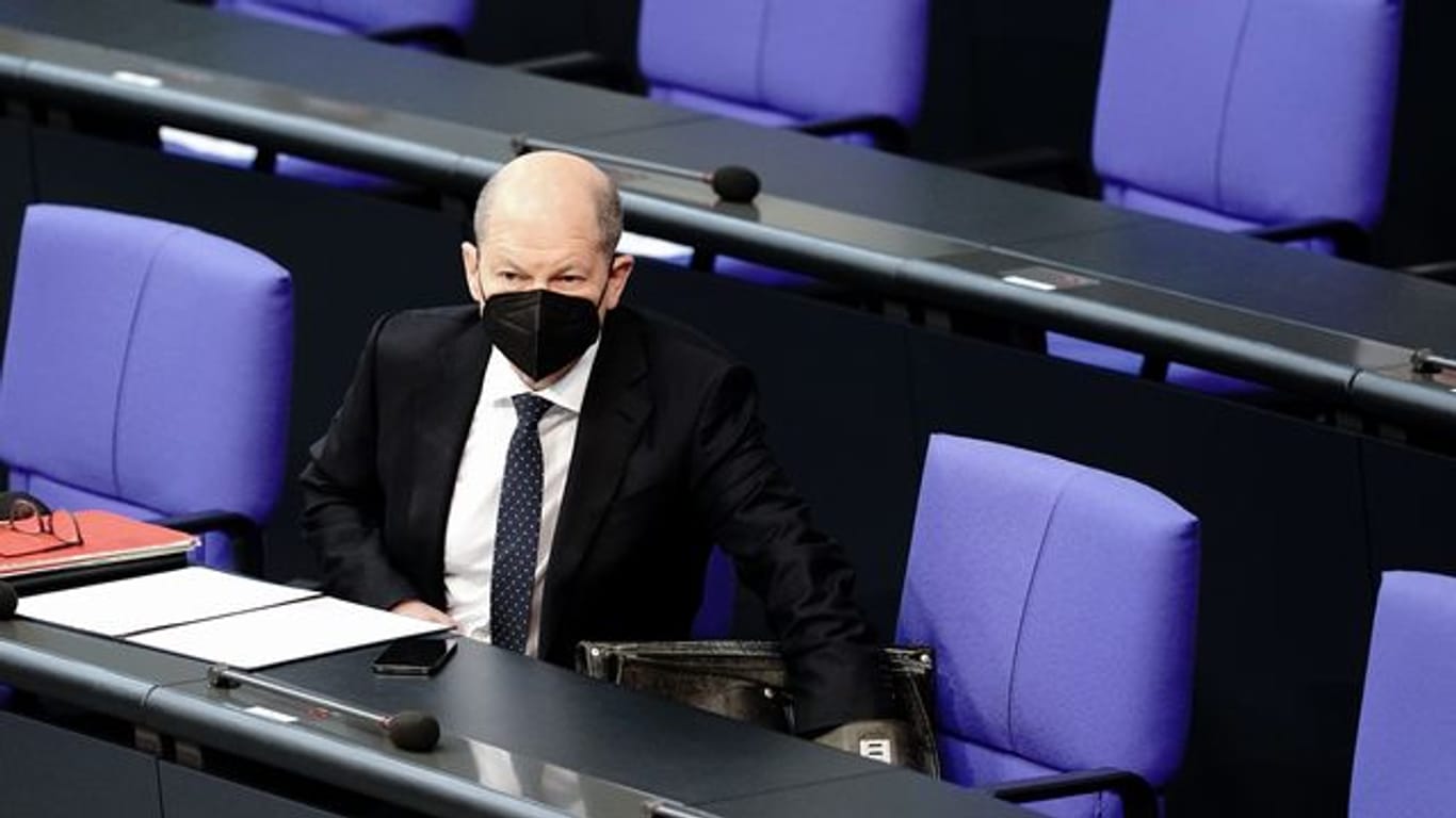 Olaf Scholz, Bundesminister der Finanzen, während einer Sitzung des Bundestags.