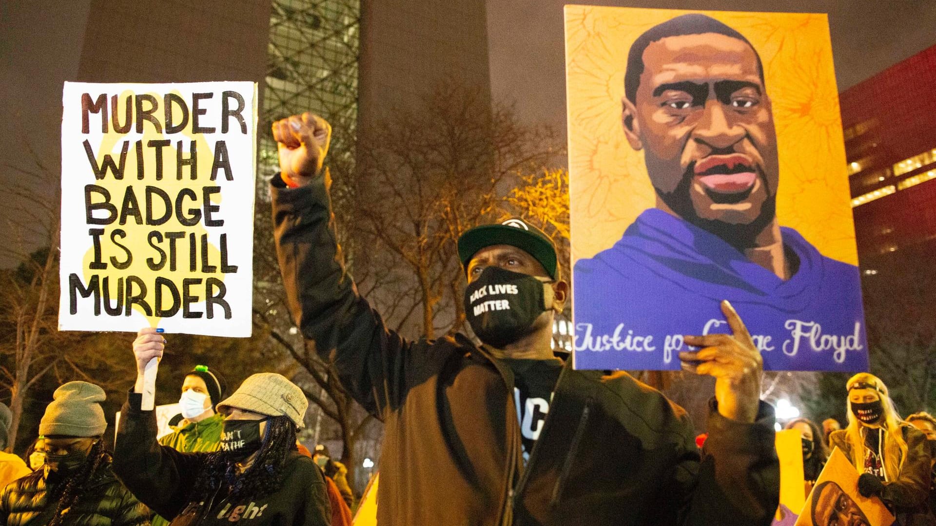 Proteste in Minneapolis zu Beginn des Prozesses: Bereits Anfang kommender Woche dürften Anklage und Verteidigung ihre Schlussplädoyers halten.