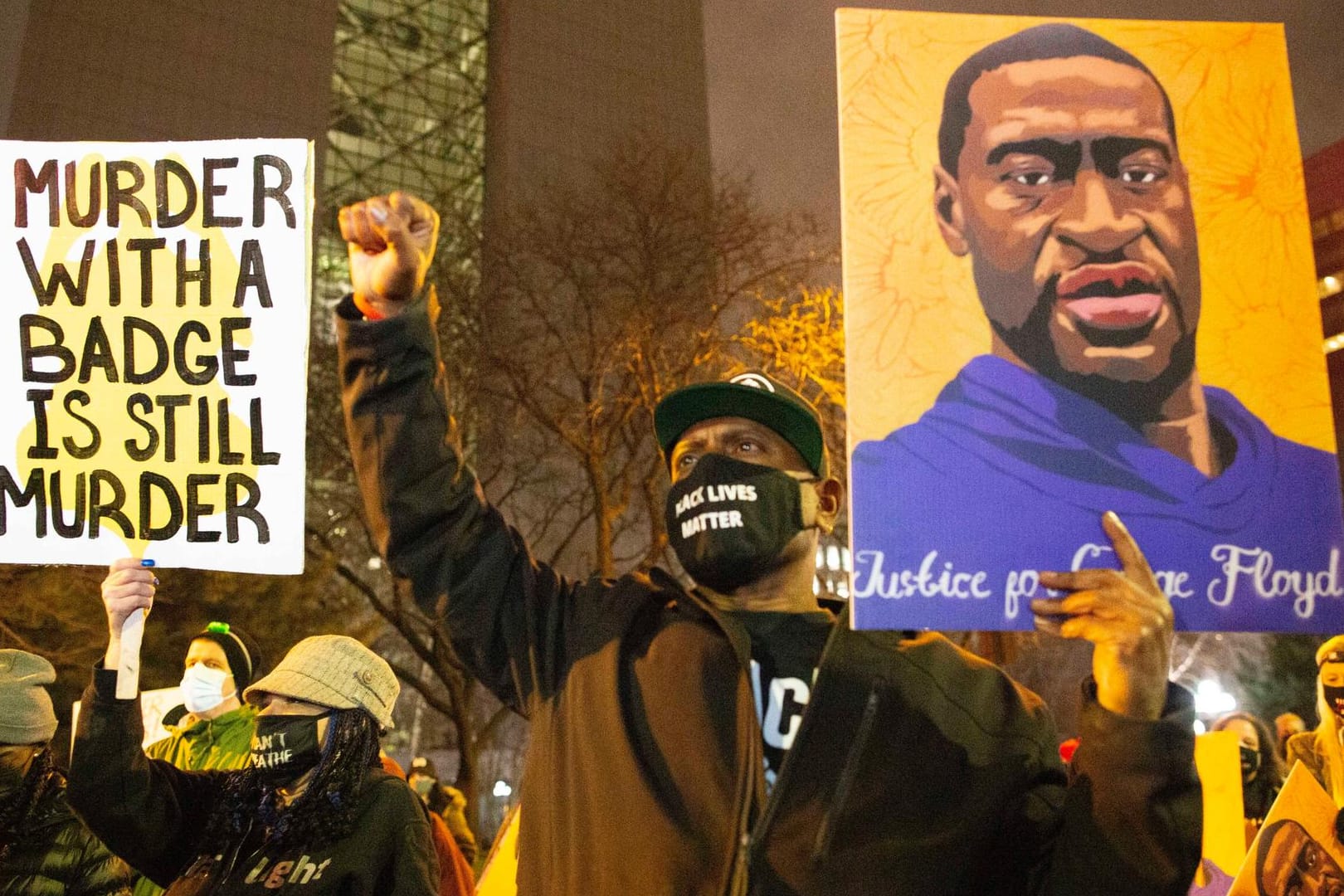 Proteste in Minneapolis zu Beginn des Prozesses: Bereits Anfang kommender Woche dürften Anklage und Verteidigung ihre Schlussplädoyers halten.