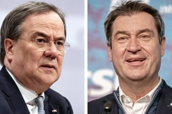 Armin Laschet, Ministerpräsident von Nordrhein-Westfalen und neuer CDU-Vorsitzender (l), und Markus Söder, Ministerpräsident von Bayern und CSU-Vorsitzender: Keiner von ihnen will auf die Kandidatur verzichten.