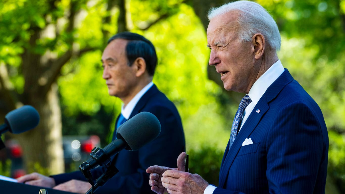 Joe Biden und Yoshihide Suga: Der US-Präsident traf sich mit Japans Premier im Weißen Haus.