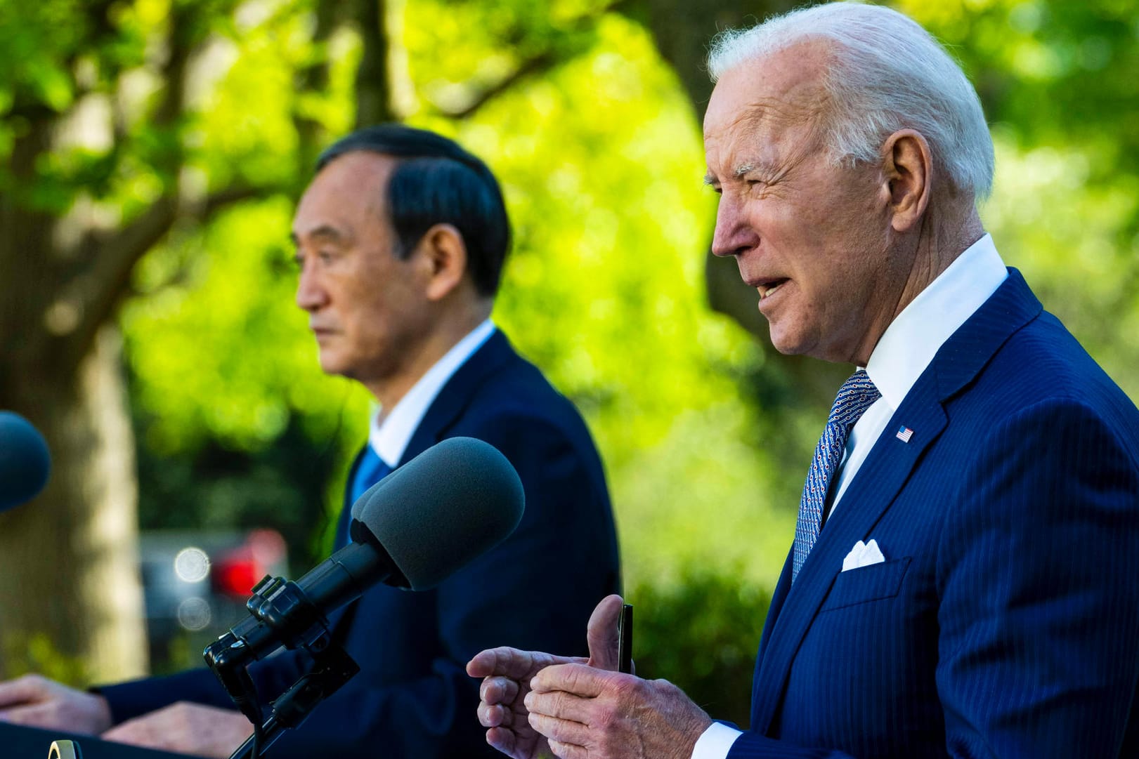 Joe Biden und Yoshihide Suga: Der US-Präsident traf sich mit Japans Premier im Weißen Haus.