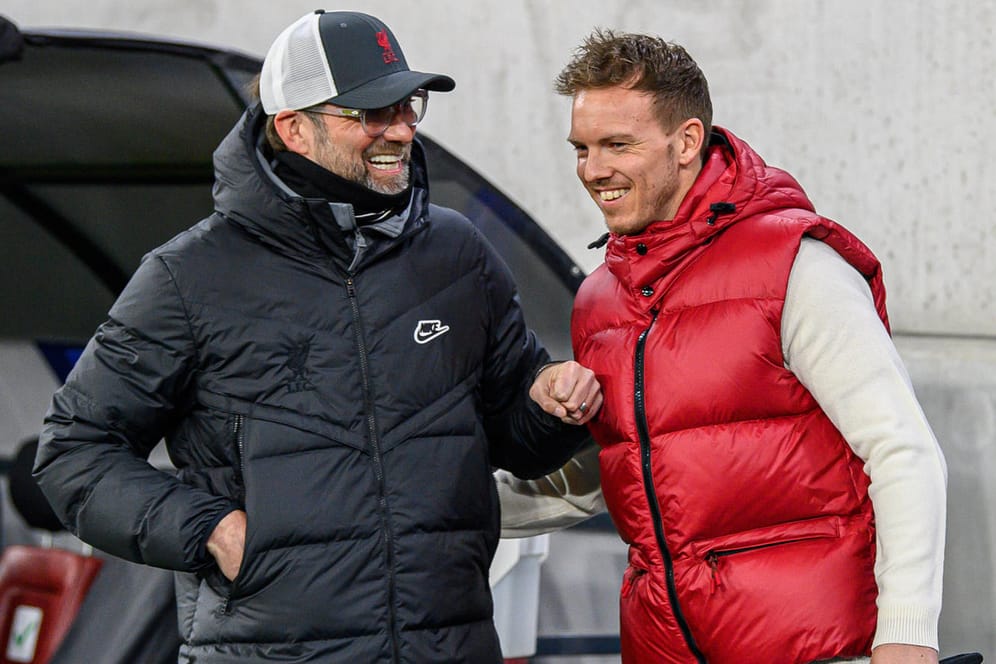 Jürgen Klopp (l.) und Julian Nagelsmann: Beide wurden in der Vergangenheit von unterschiedlichsten Medien mit dem FC Bayern in Verbindung gebracht.