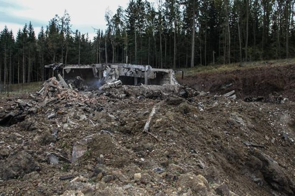 Das zerstörte Munitionslager in Vrbetice im Osten Tschechiens.