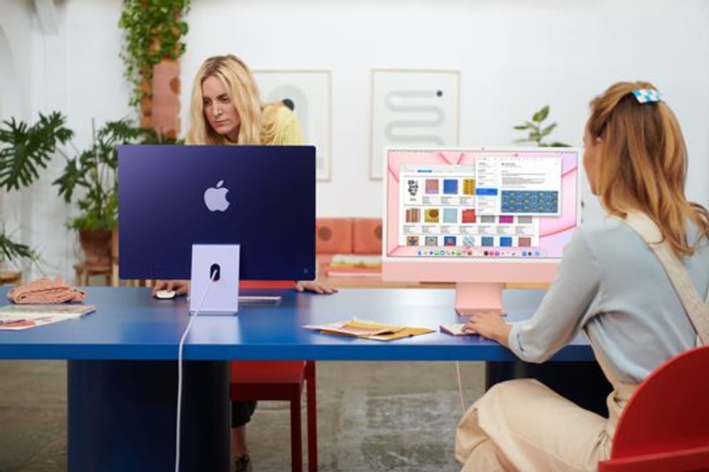 Farbenfrohe Arbeitsplätze: Die neuen iMacs bieten optisch Abwechslung.