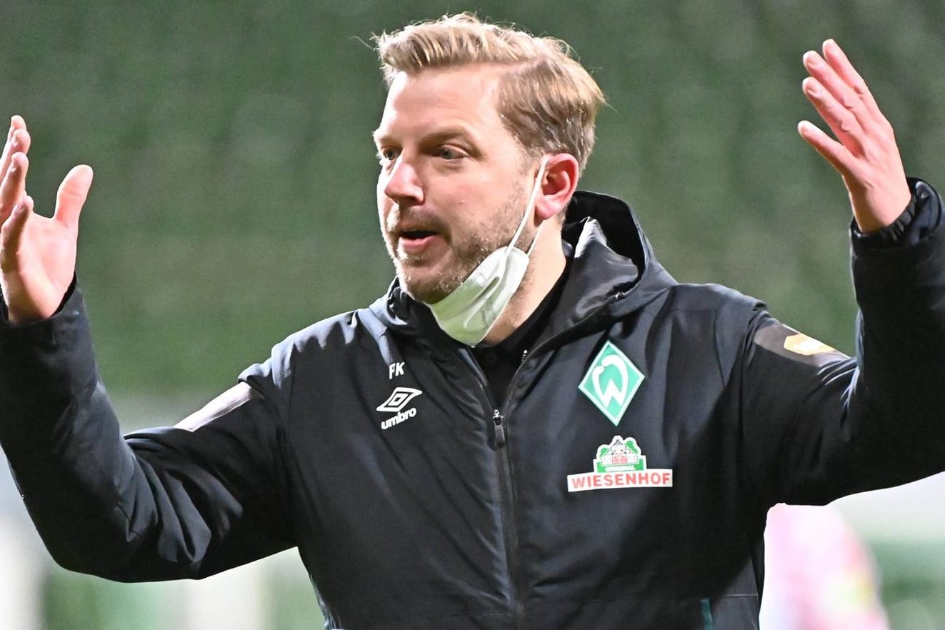 Florian Kohfeldt: Der Werder-Trainer konnte die Entscheidung des Schiedsrichters nicht verstehen.