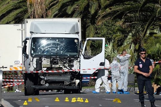 Das Tatfahrzeug von Nizza im Juli 2016.