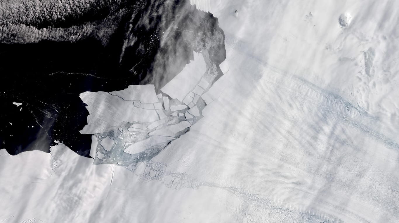Eisberge am Pine-Island-Gletscher: Hier könnte der Kipppunkt schon überschritten sein (Archivbild).